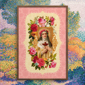 Garten Poster der Heiligen Rose in Rosa