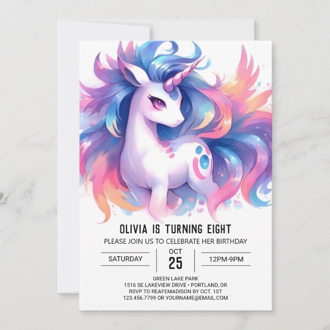 Garten Printable Horse Geburtstag Einladung (Vorderseite)