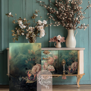 Garten Romantik, Schmetterling und Blumen Seidenpapier