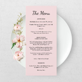 Garten-Rosa Hochzeitsmenü Menükarte