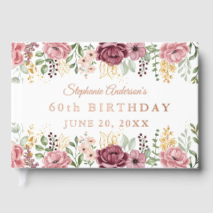 Garten-Rosa-Sommer-Rose-Blumen-60. Geburtstag-Foli Gästebuch