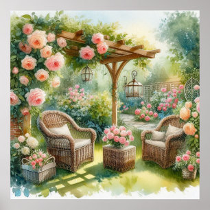 Garten-Rückzugslandschaft 5 Poster