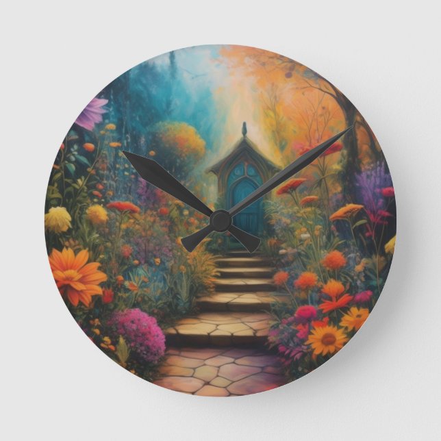 Garten Runde Wanduhr (Vorderseite)