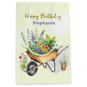 Garten Schubkarre Alles Gute zum Geburtstag Person Mittlere Geschenktüte
