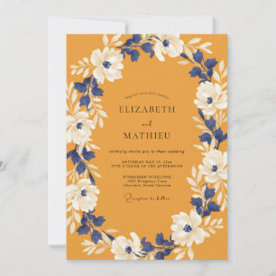 Garten-Senf-Indigo-Rebe-Hochzeit Einladung