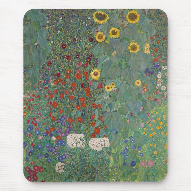 Garten Sonnenblumen von Gustav Klimt Malerei Mousepad (Vorne)