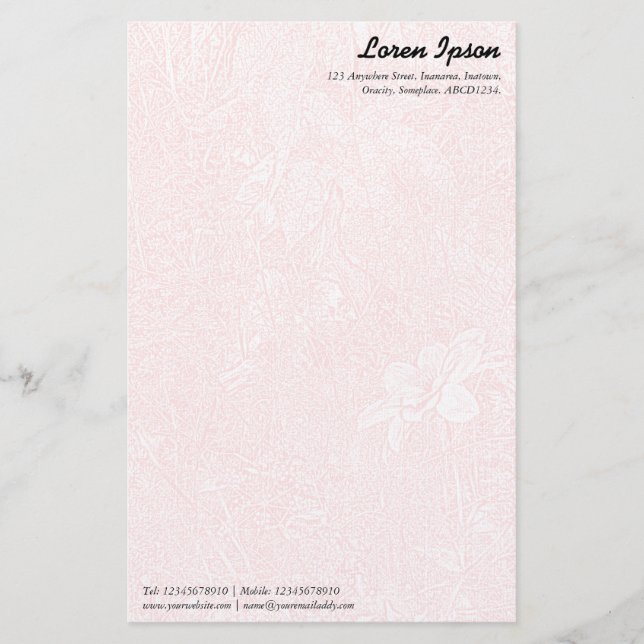Garten - Subtile Pink Briefpapier (Vorderseite)
