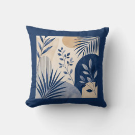 Gärten Syracuse Abstract Navy Leaf Kissen