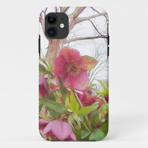 Garten-Szene - Hellebores und alte Eiche Case-Mate iPhone Hülle