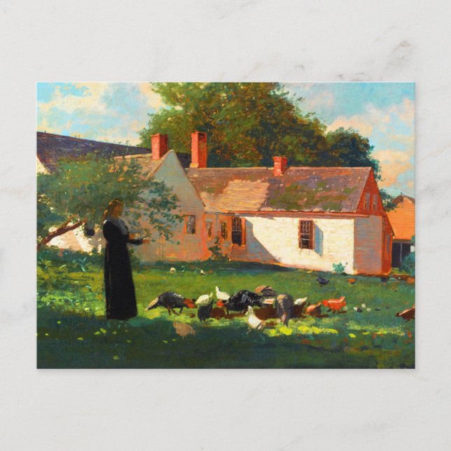 Garten Szene von Winslow Homer Postkarte (Vorderseite)