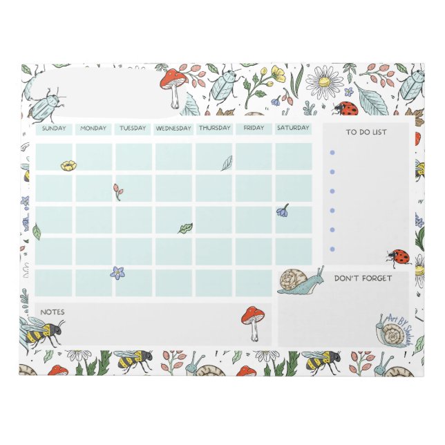 Garten-Tischkalender-Notizblock ohne Datum Notizblock (Vorderseite)