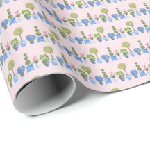 Garten-Töpfe-Wrap-Papier (auf Rosa)