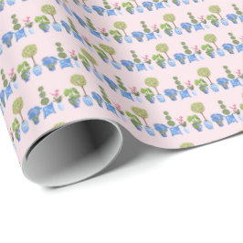 Garten-Töpfe-Wrap-Papier (auf Rosa) Geschenkpapier