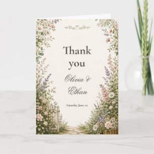 Garten-Tor Florale Hochzeits-Dankeskarte Dankeskarte