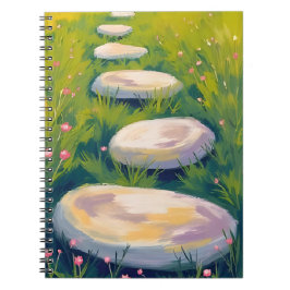 Garten-Trittsteine Aquarellmalerei Notizblock