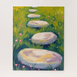 Garten-Trittsteine Wasserfarben Puzzle