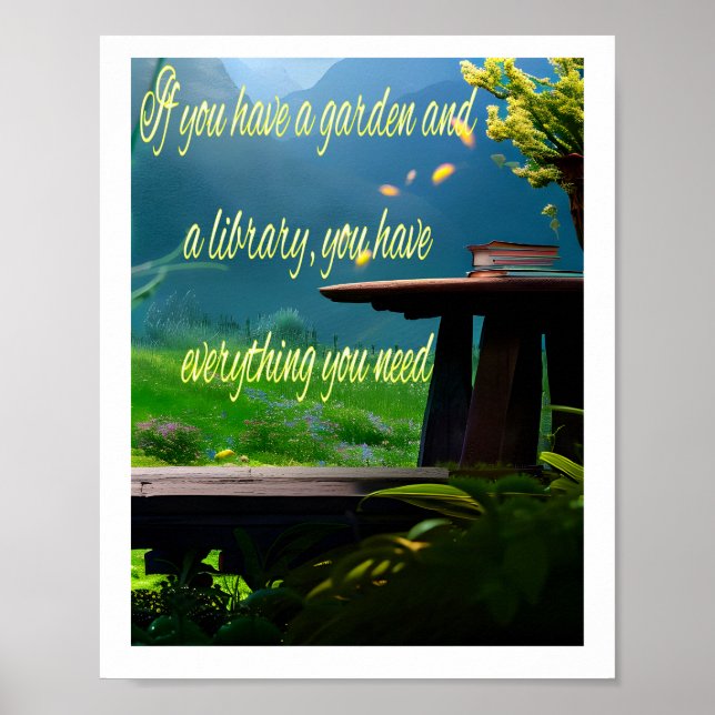 Garten und Bibliothek Poster (Vorne)