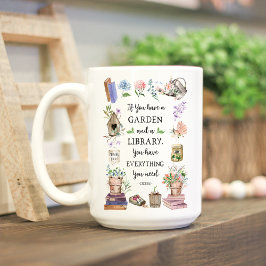 Garten- und Bibliotheksangebot Blumengarten Kaffeetasse