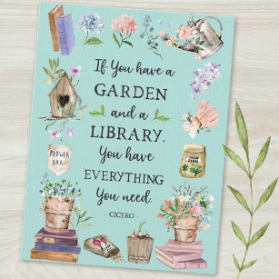 Garten- und Bibliotheksangebot Blumengarten Postkarte