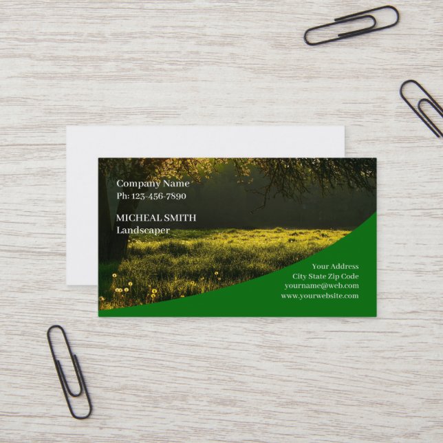 Garten- und Landschaftsbau Gärtner Visitenkarte (Vorderseite/Rückseite Beispiel)