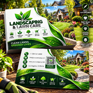 Garten- und Rasenpflege Visitenkarte LOGO HINZUF
