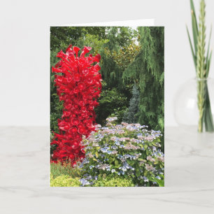 Garten und rote Glasskulptur Karte