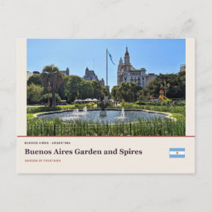 Garten und Türme von Buenos Aires Postkarte