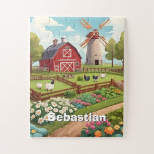 Garten und Windmühle mit Namen Puzzle