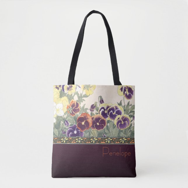 Garten-Veilchen-Entwurfs-Taschen-Tasche (Vorderseite)