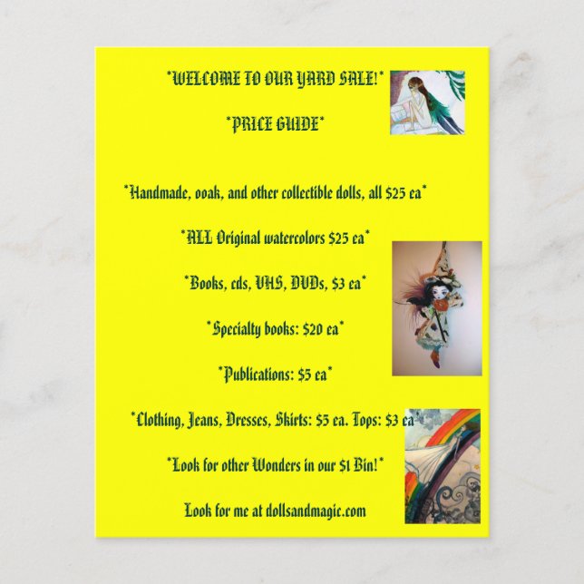 Garten-Verkauf Flyer (Vorne)