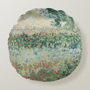 Garten Vincent van Goghs   in der Blüte, Arles, Rundes Kissen