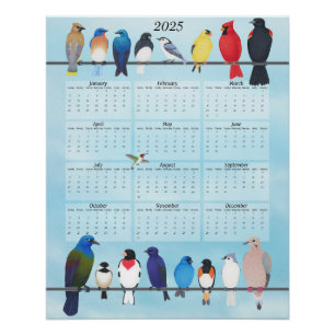 Garten Vögel 2025 Mauerkalender Poster