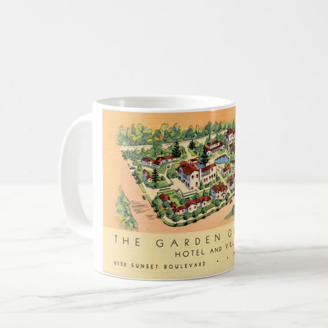 Garten von Allah Hotel, Hollywood Kaffee Tasse (Vorderseite Links)