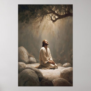 Garten von Gethsemane Jesus betend Jesus Christlic Poster