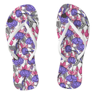 Garten von Hummingvogel, melrose und rosa Flip Flops