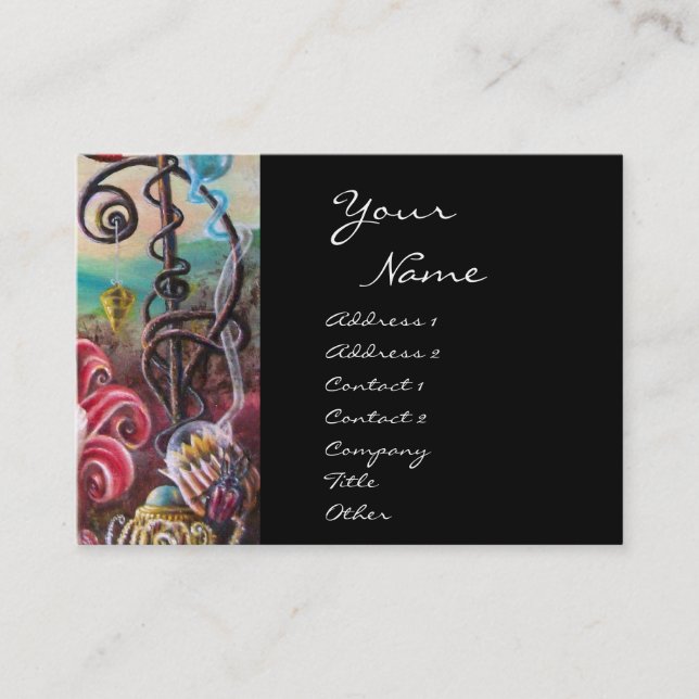 GARTEN VON MELISSA Schwarz-weiß fuchsia lila blau Visitenkarte (Vorderseite)