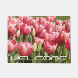 Garten von Pink Tulips Willkommen Fußmatte