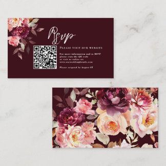 Gärten Wasserfarbe Blumenbeere Details QR Code Begleitkarte