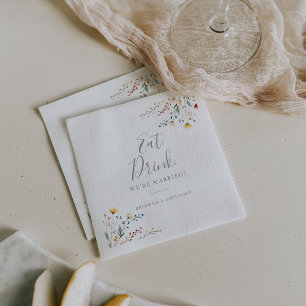 Garten Wildblume Essen Trinken Wir sind verheirate Serviette
