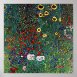 Gartenanlage Gustav Klimt mit Sonnenblumen Poster<br><div class="desc">Poster mit Gustav Klimts Gemäldegarten mit Sonnenblumen (1907). Ein wunderschöner Garten mit Sonnenblumen und exquisiten blauen,  roten,  lila,  rosa und weißen Blume. Ein großartiges Geschenk für Jugendliche und österreichische Kunstliebhaber.</div>