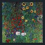 Gartenanlage Gustav Klimt mit Sonnenblumen Poster<br><div class="desc">Poster mit Gustav Klimts Gemäldegarten mit Sonnenblumen (1907). Ein wunderschöner Garten mit Sonnenblumen und exquisiten blauen,  roten,  lila,  rosa und weißen Blume. Ein großartiges Geschenk für Jugendliche und österreichische Kunstliebhaber.</div>
