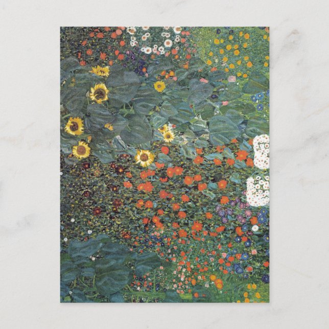 Gartenanlage Gustav Klimt mit Sonnenblumen Postkarte (Vorderseite)