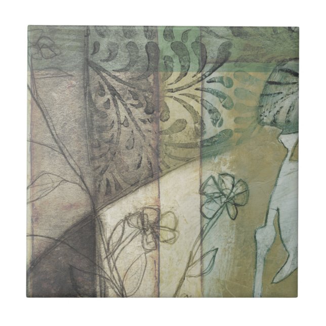 Gartenanlage mit Blätter, Blume und Gras Fliese (Vorderseite)