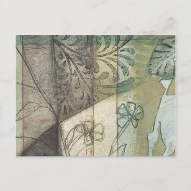 Gartenanlage mit Blätter, Blume und Gras Postkarte (Vorderseite)