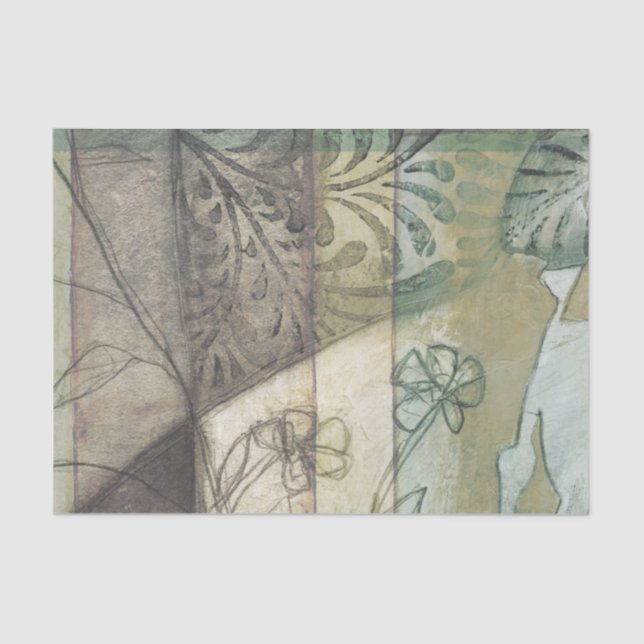 Gartenanlage mit Blätter, Blume und Gras Seidenpapier (Vorderseite)