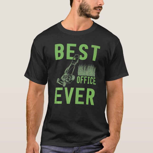 Gartenarbeit 4\Bester Büro-Job Rasenmäher Gärtner  T-Shirt (Vorderseite)