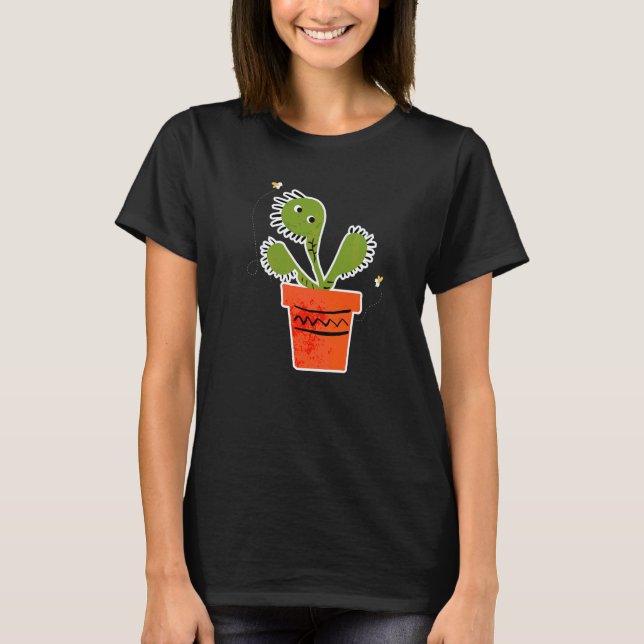Gartenarbeit 4\Fleischfressende Pflanze Venusflieg T-Shirt (Vorderseite)