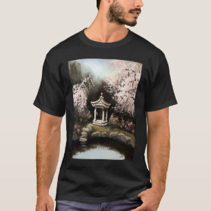 Gartenarbeit 4\Kirschblüten-Garten-Schrein-Teich F T-Shirt