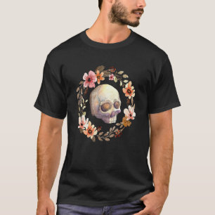 Gartenarbeit 4\Schöne Schädel-Blumen-Kranz-Rebelli T-Shirt