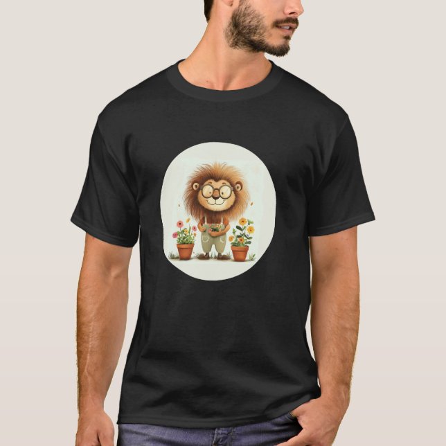 Gartenarbeit 4\Toller Gärtner mit Brille Löwe Brin T-Shirt (Vorderseite)